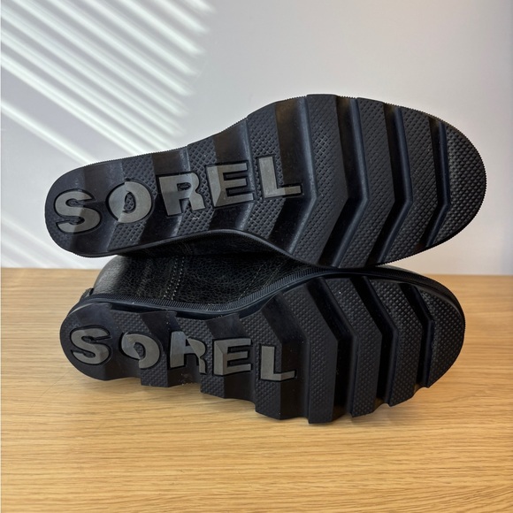 Sorel Lea Wedge Boots Womens Charcoal Grey Leather Lace Up Ankle Booties Size 8 - Picture 11 of 11